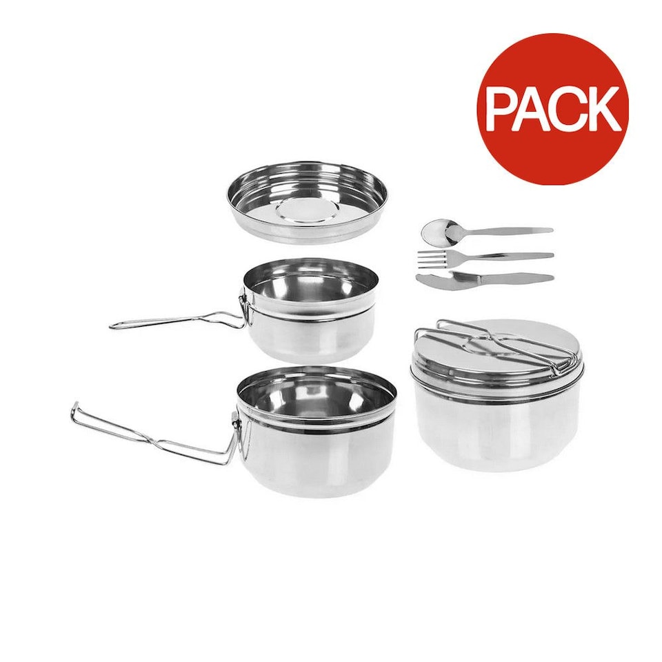 image 1 of Summit Tiffin Set (Pack of 6) - Silver - One Size