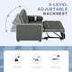 image 5 of HOMCOM 2 Seater Pull Out Sofa Bed Adjustable Backrest, Charcoal Grey Grey