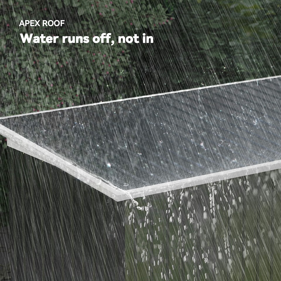 image 1 of Outsunny 9ft x 4ft Metal Garden Shed, Outdoor Tool House with Foundation Kit, Ventilations and Double Doors, Dark Grey