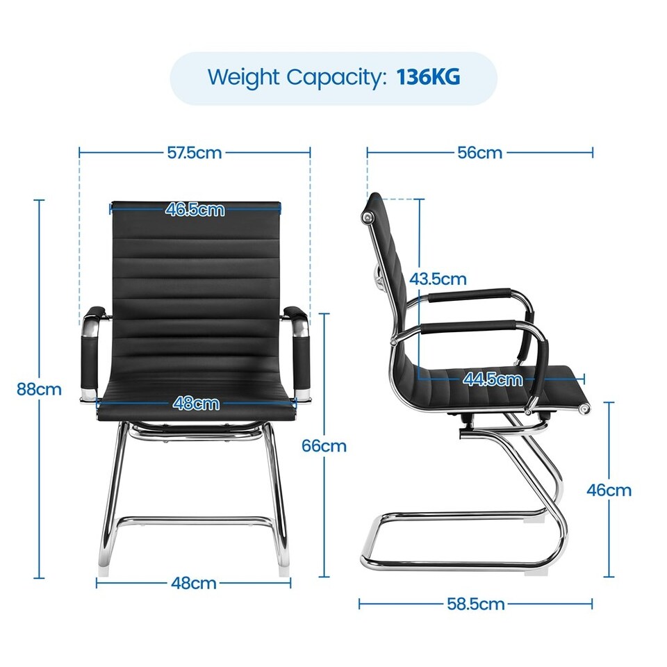 image 1 of Yaheetech 2pcs Mid-back Ergonomic Office Desk Chair Black | Black