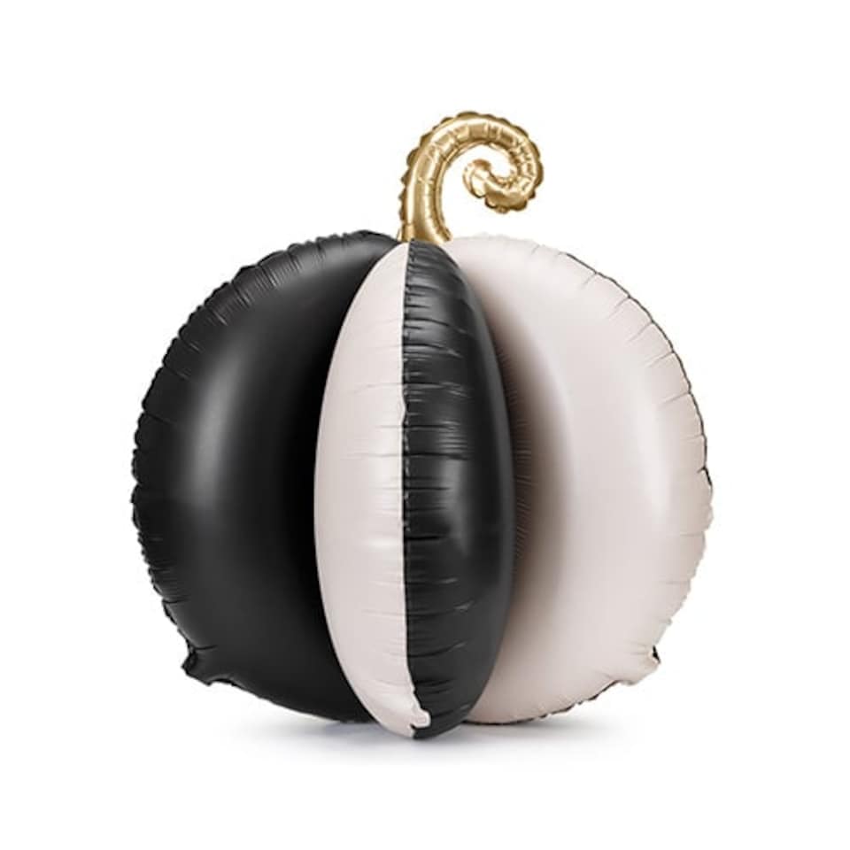 image 1 of Black & White Pumpkin Halloween 3D Standing Shaped Air Fill Foil Balloon 58cm / 23 in