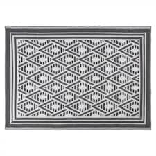 JVL Lightweight Reversible Outdoor Rug – Geometric Pattern, Plastic Woven, 120 x 170 cm