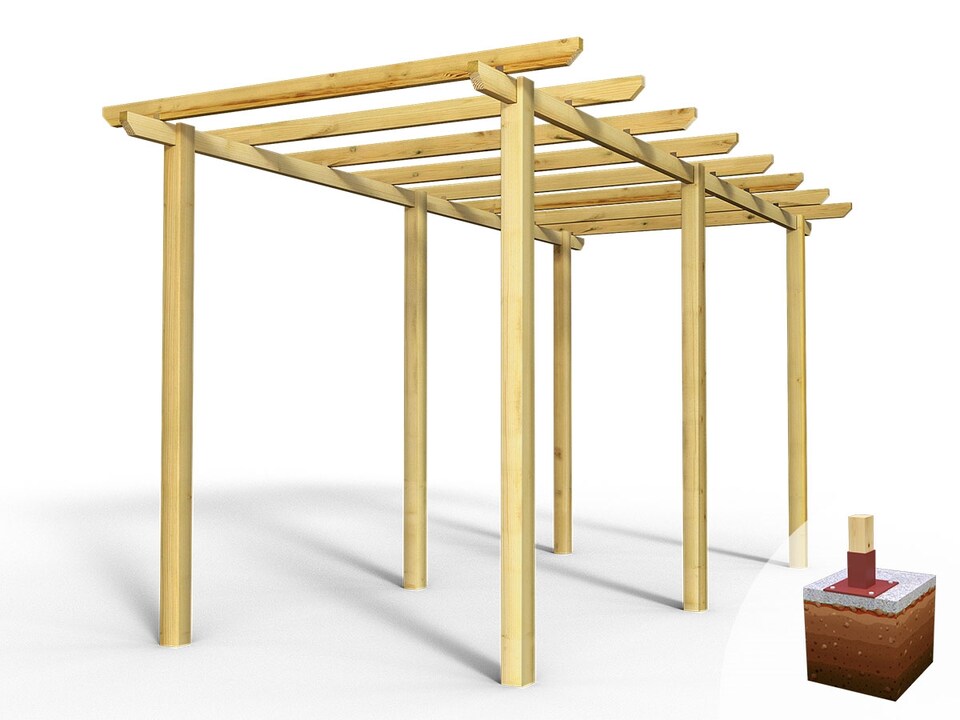image 1 of eDecks Village Walkway Garden Pergola w/ Bolt Down Anchors 2.1m - 2.4 x 4.8m