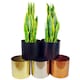 image 3 of Modern Metal Planter Gold 18cm Polished Shiny Finish Golden Colour | Gold