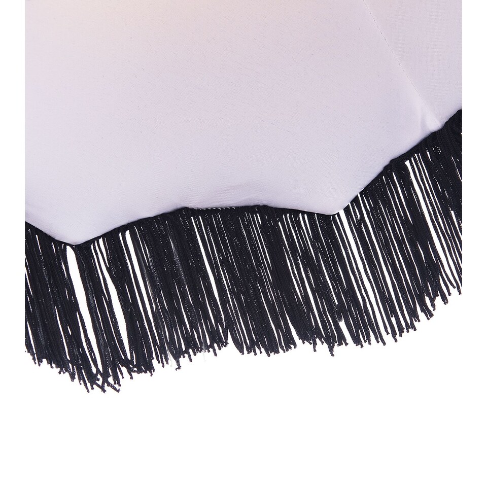 image 1 of Traditional Victorian Empire Lamp Shade in Jet Black Velvet with Long Tassels | Black | Black | 1