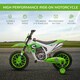 image 3 of HOMCOM 12V Kids Electric Motorbike Ride-On Motorcycle w/ Training Wheels - Green