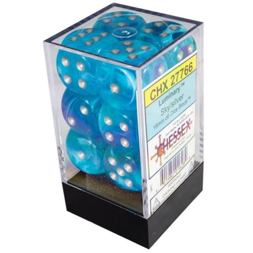 16mm d6 Dice Block: Luminary Sky w/silver