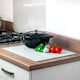 image 4 of Harbour Housewares Glass Kitchen Chopping Board - 50 x 40cm - White - Cutting Board Worktop Saver Worksurface Protector Glass Chopping Board White
