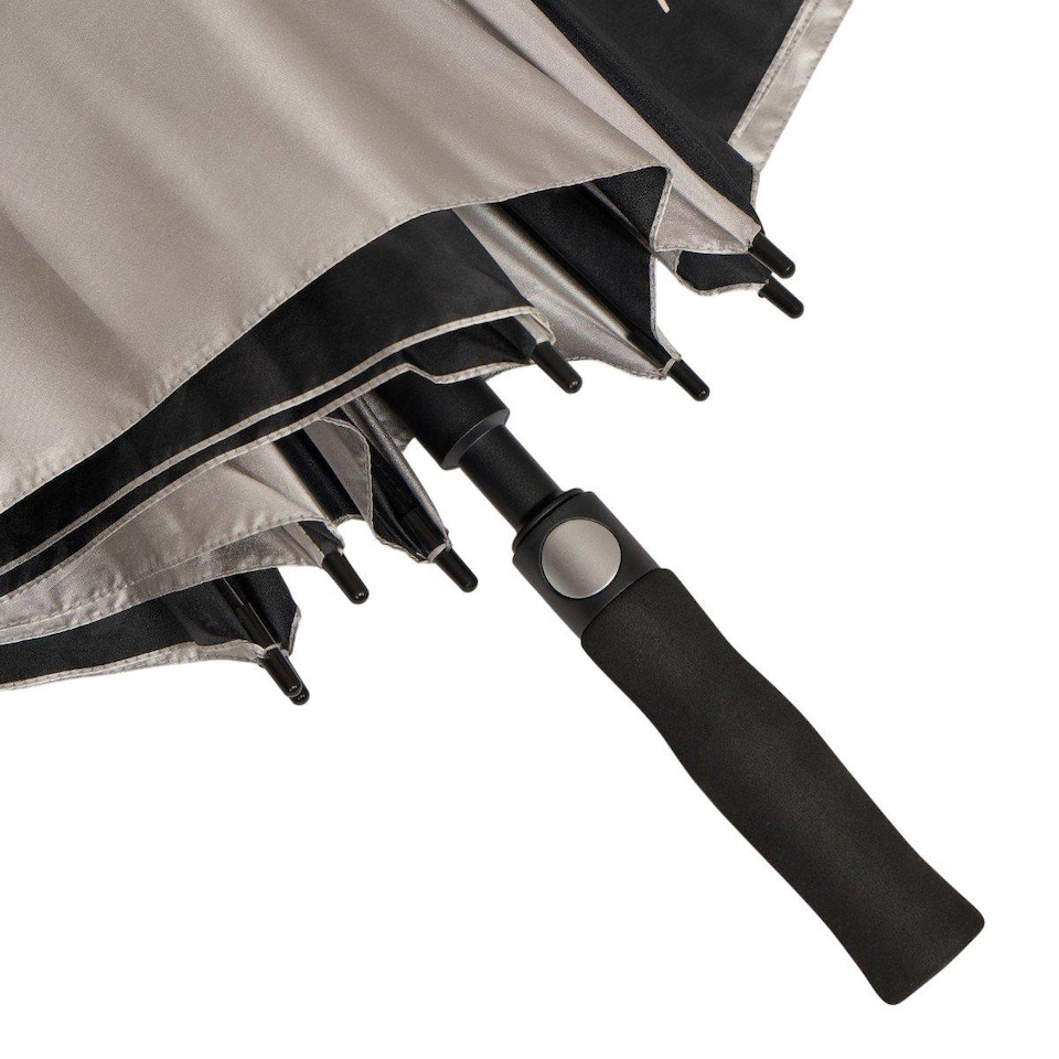 image 1 of Benross Auto Full UV 72” Extra Large Golf Umbrella - Black/Silver
