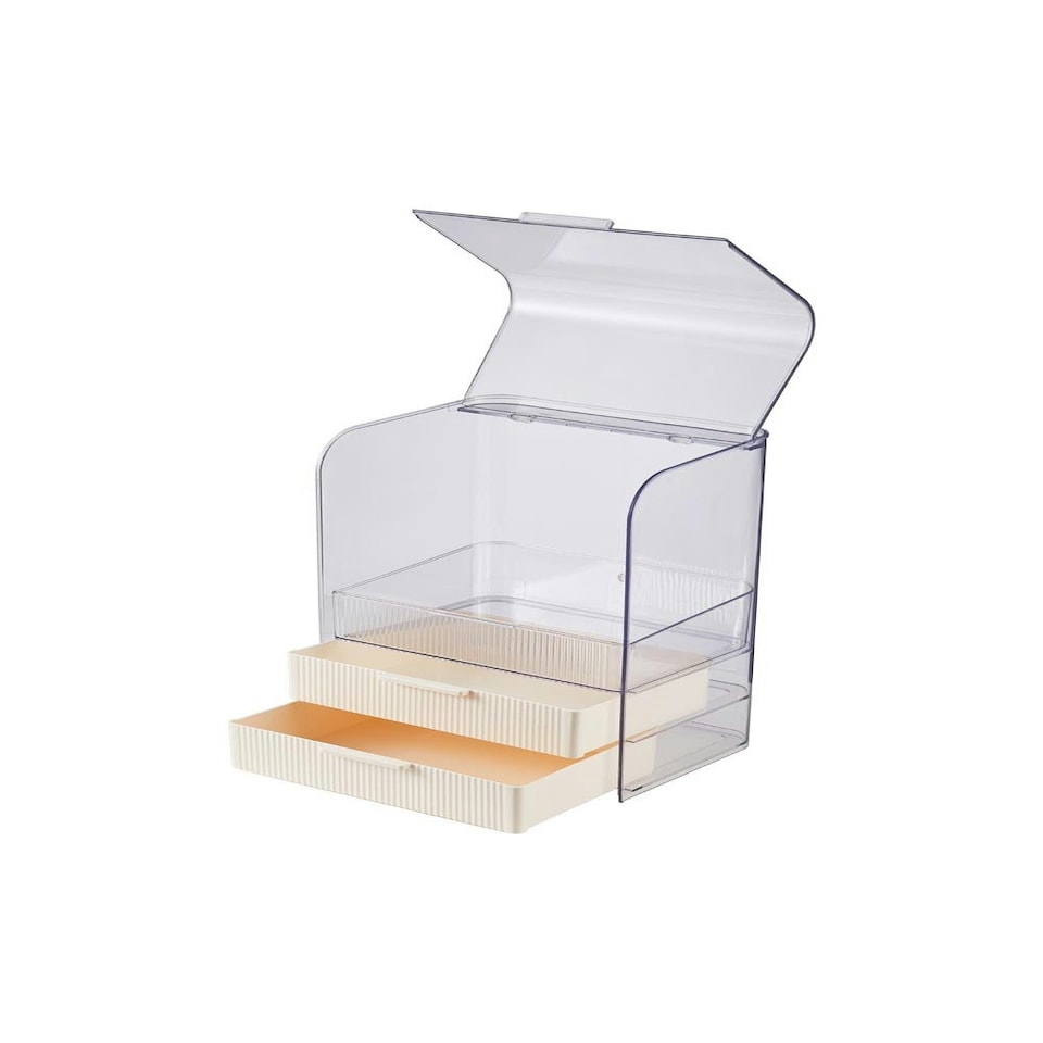 image 1 of Living and Home 3-Tier Transparent Cosmetics Storage Organizer