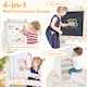 image 5 of COSTWAY Kids Art Easel 4-in-1 Toddler Activity Table Set w/ Whiteboard Natural