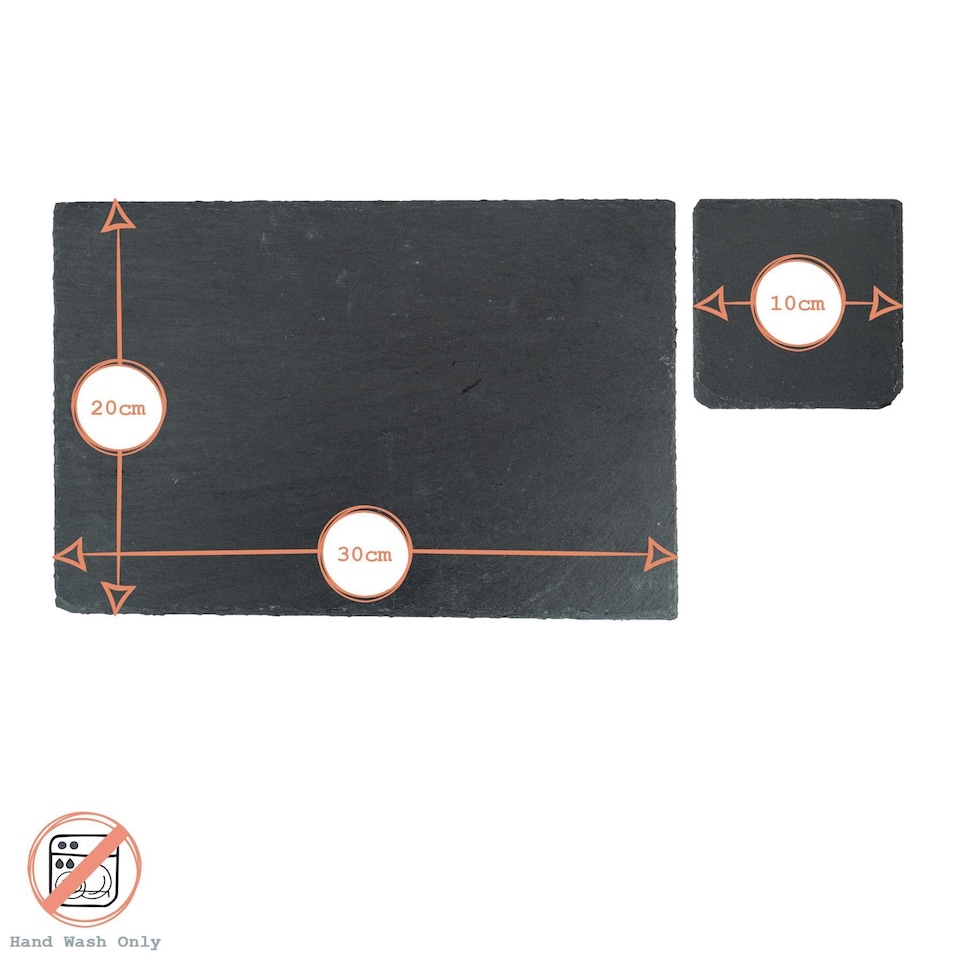 image 1 of Argon Tableware 12 Piece Square Slate Placemats & Coasters Set | Grey | Grey