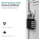 image 6 of 4-Digit Coded Padlock, Black Heavy-Duty Combination Padlock - 2pcs
