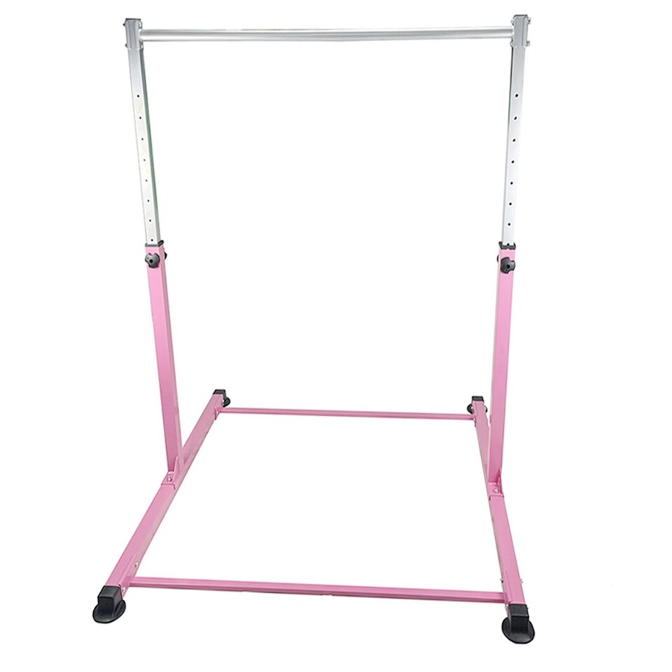 image 1 of Gymnastics Horizontal Kip Bar Home Gym Adjustable Height For Children Kids Pink
