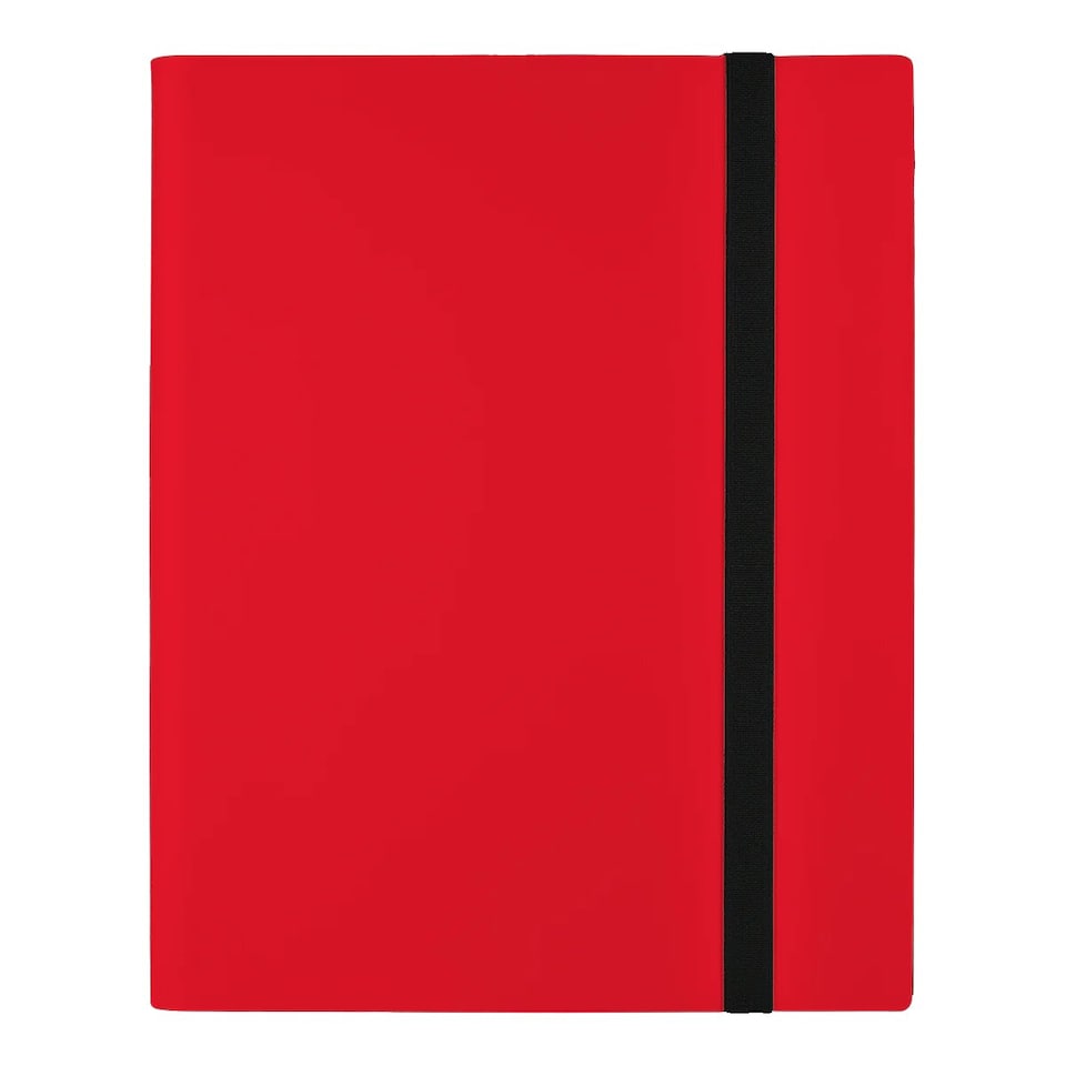 image 1 of PokeProtection Trading Card Binder with Strap Closure and 360 Card Capacity in Red | Red | Red | 1