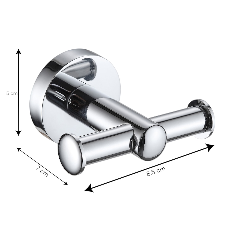 image 1 of Showerdrape Modernity Chrome Stainless Steel Wall Mounted 3 Piece Bathroom Accessory Set | Silver | 1