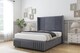 image 3 of Sloomy Camden Steel Plush Divan Bed Base No Drawers With 54 Inch Wingback Headboard & 12 Inch Matching Footboard | Grey | Steel | King | 1