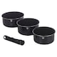 image 8 of Aluminium Induction Stackable Space Saving Pots Frying Pan Set Detachable Handle | Black | Aquamarine - 7 Pcs Saucepan & Frying Pan Set