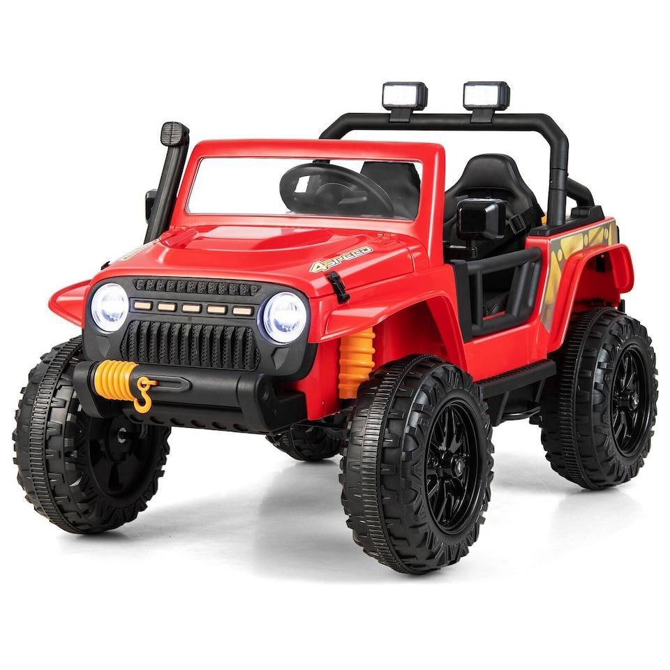 image 1 of COSTWAY 2-Seater Powered Electric UTV Large Kids car Red