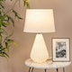 image 3 of ValueLights Linea White Table Lamp with White Tapered Shade