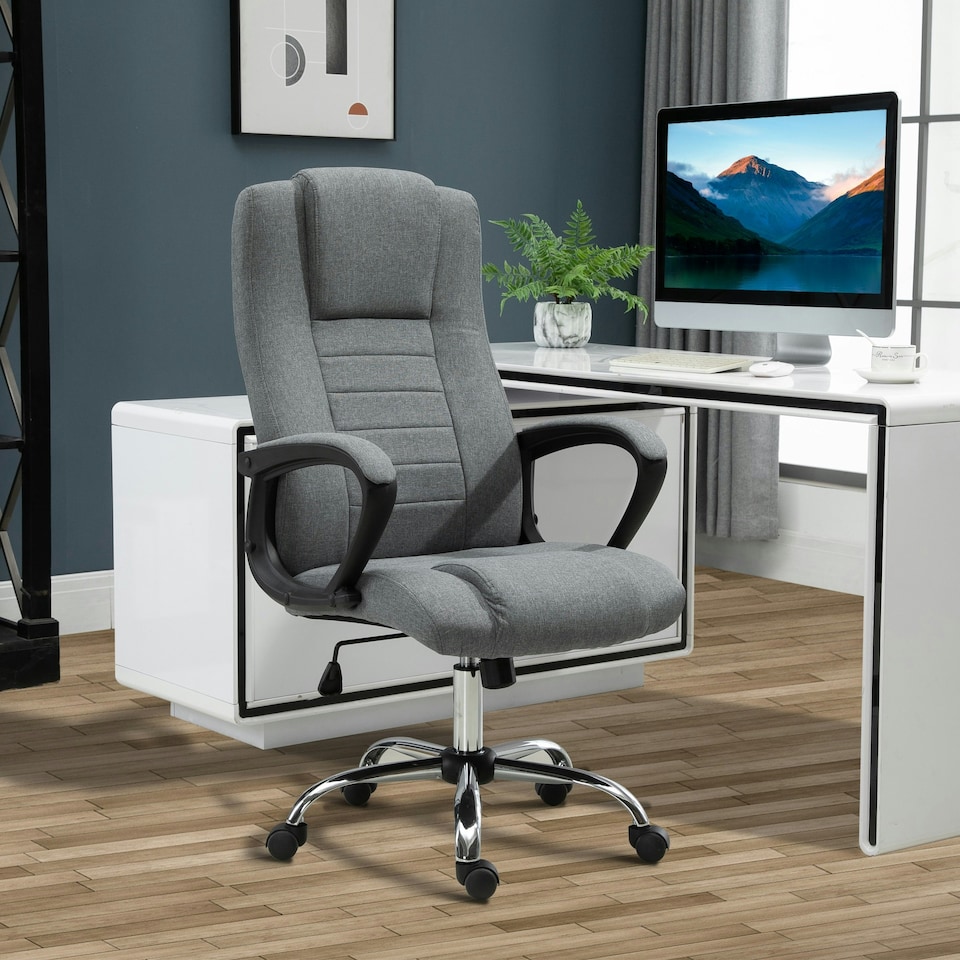 image 1 of Vinsetto Office Chair for Desk, with Height Adjustable, Wheels, Dark Grey