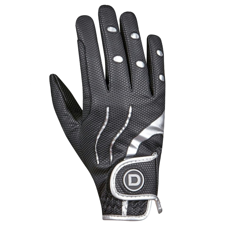 image 1 of Dublin Pro Everyday Riding Gloves - Black/Silver - L Black | L