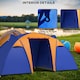 image 6 of Outsunny Camping Tent with 2 Bedroom, Living Area and Awning for 4-6 Person