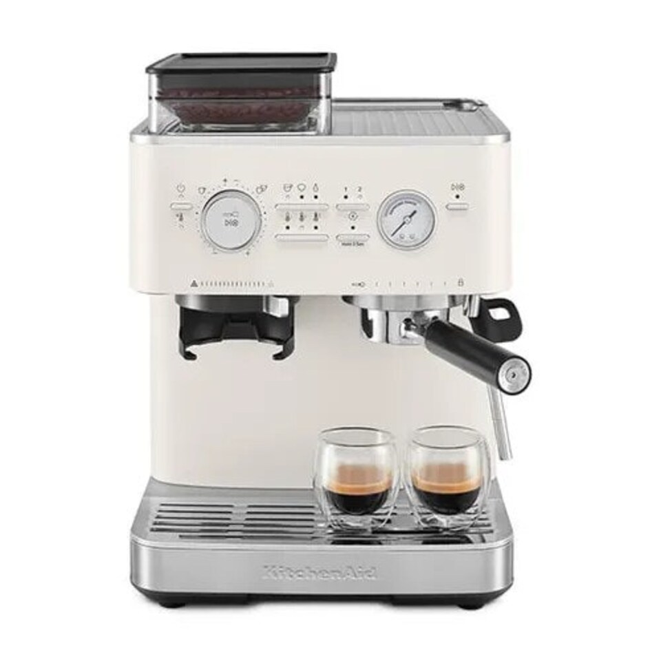 image 1 of KitchenAid Semi Automatic Espresso Machine with Burr Grinder Porcelain