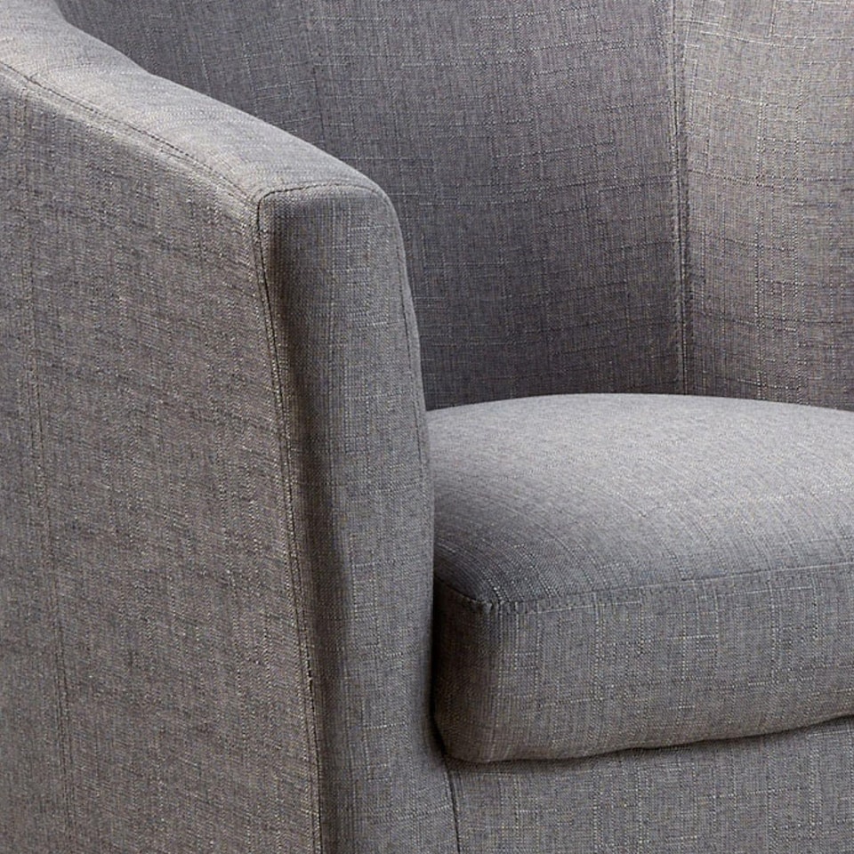 image 1 of Fabric Tub Chair Colour Range Wooden Legs Armchair Living Room Modern Office | Grey