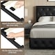 image 4 of Yaheetech 135 cm W x 190 cm L Bed Frame with Adjustable Headboard and 2 Drawers Black