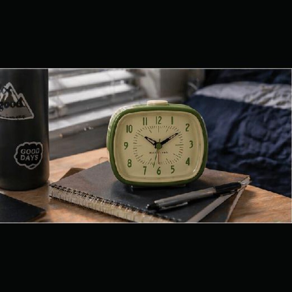 image 1 of Kikkerland Retro Green Alarm Clock