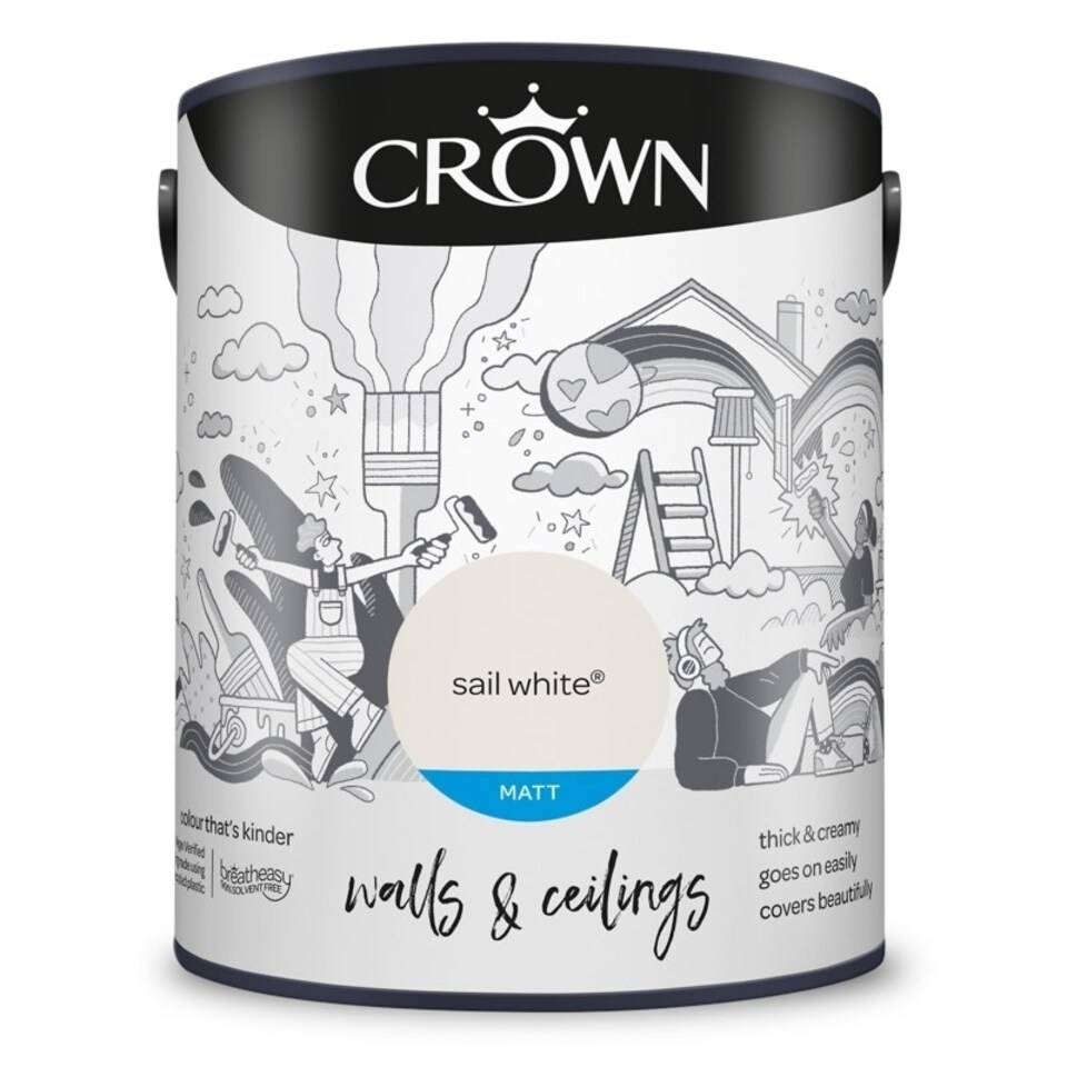 image 1 of Crown Matt Emulsion Sail White 5L