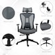 image 8 of Vinsetto Mesh Office Chair, Ergonomic Desk Chair, Computer Chair with Adjustable Headrest and Lumbar Support, 135 Reclining Back and 3D Armrest for Home Office Study, Grey