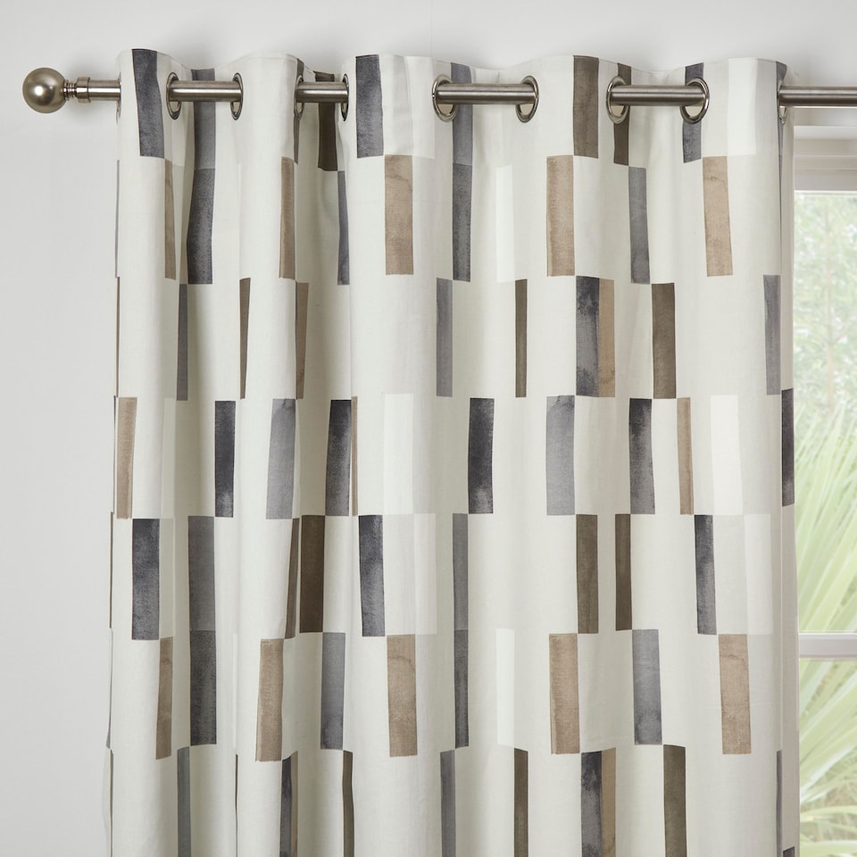 image 1 of Fusion Oakland Eyelet Curtains Natural