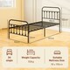 image 3 of HOMCOM 3ft Metal Single Platform Bed Frame w/ Underbed Storage Headboard Black