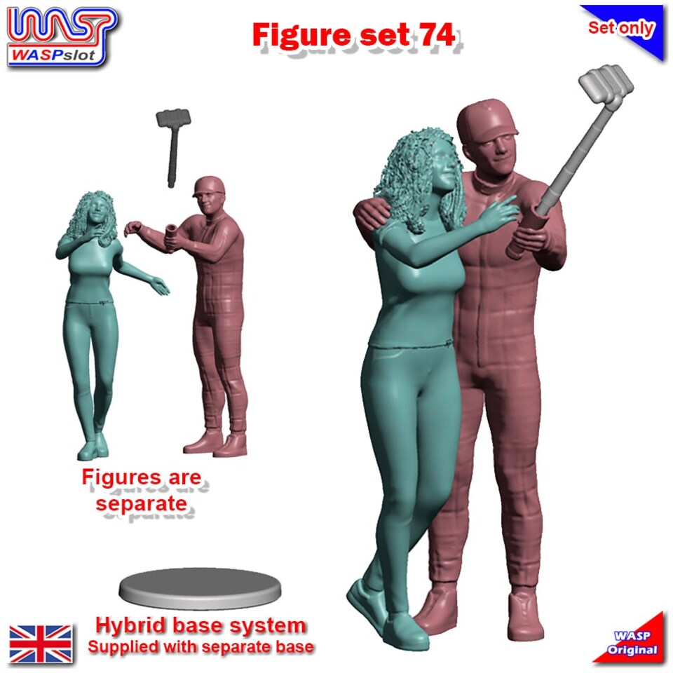 Trackside Unpainted Figures Scenery Display Driver Fan Set 74 New 1:32 WASP