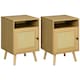 image 1 of HOMCOM Nightstand, Rattan Bedside Table, Sofa Side Table