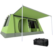 Outsunny Two Room Dome Tent Camping Shelter with Porch and Portable Carry Bag