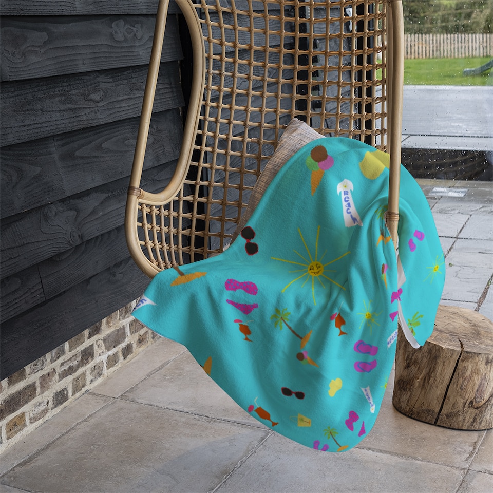 image 1 of Beach Cartoons Blanket | Multi