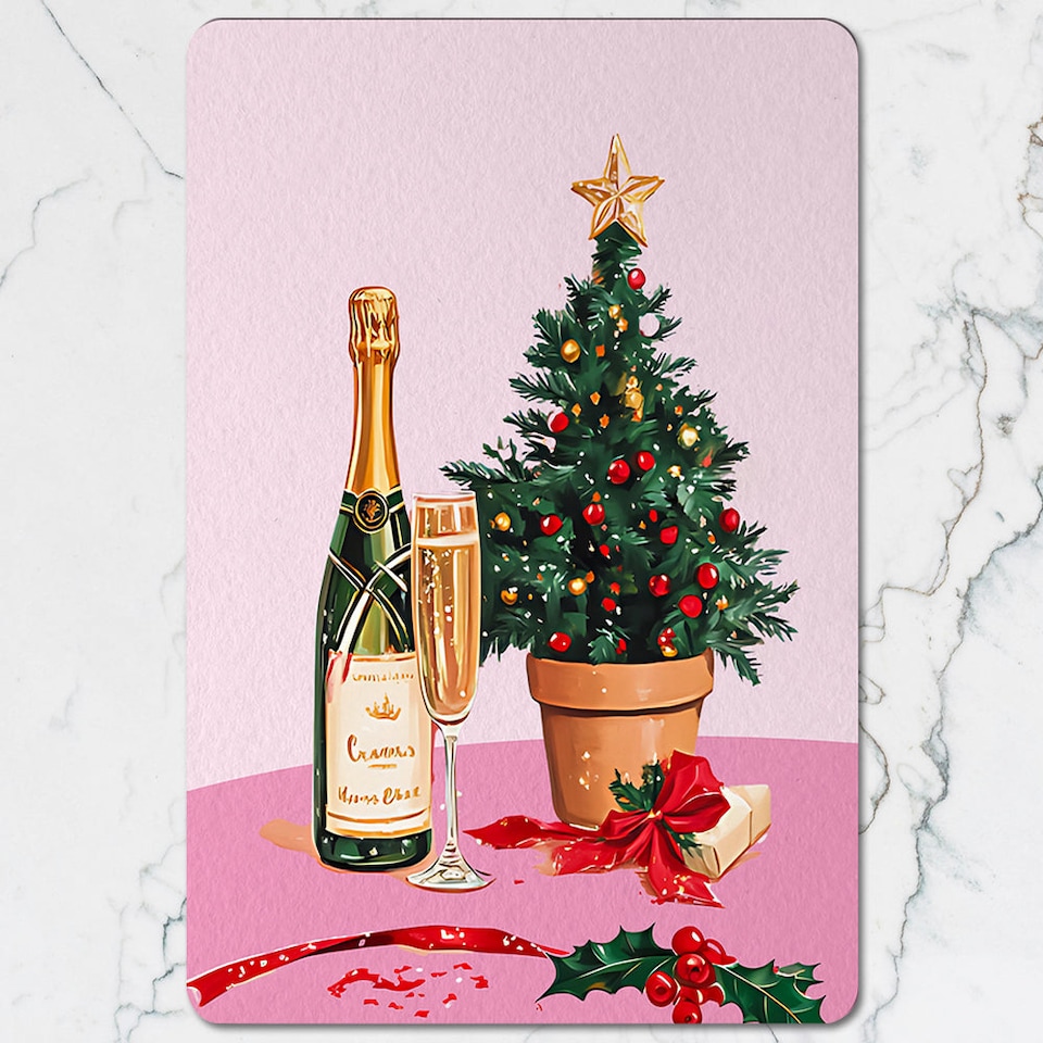 image 1 of Designer Christmas Placemat Coaster Set With Wood Backing And Premium Print Artwork Limited Edition