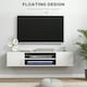 image 4 of HOMCOM Floating TV Unit for 60" TVs W/ Shelves and Cabinets, White