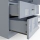 image 7 of FWStyle Chilton Combination Wardrobe 2 Door 2 Drawer - Grey Gloss Front Grey