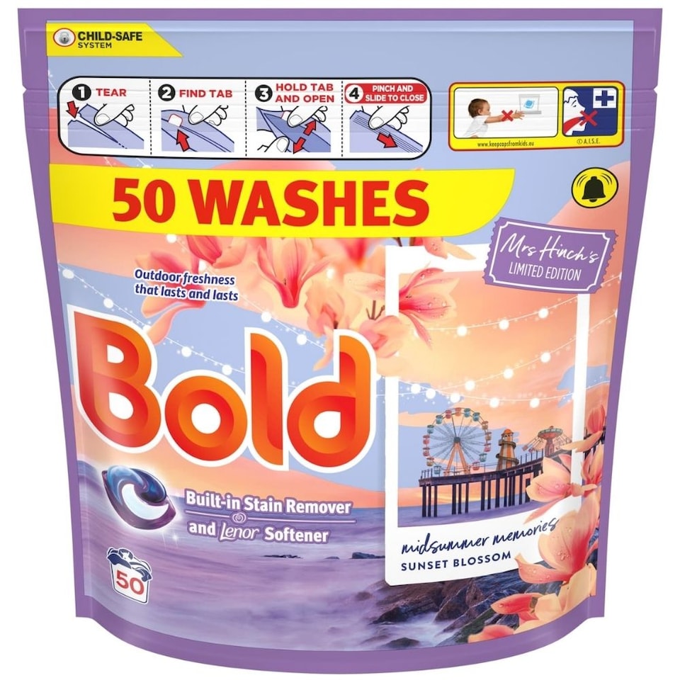image 1 of Bold Laundry Pods Mrs Hinch's Midsummer Memories 50 Wash
