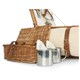 image 5 of Deluxe Fully Fitted 2 Person Traditional Picnic Basket | White | White | 1