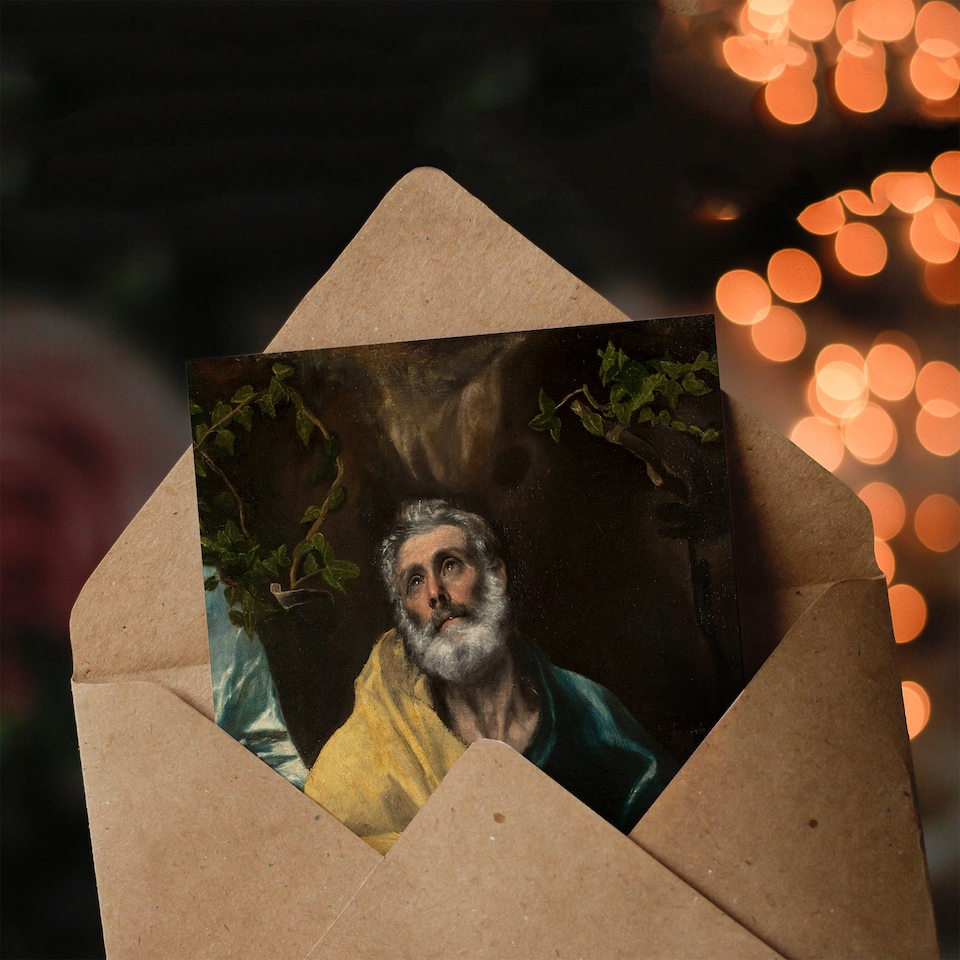 image 1 of El Greco Art Card Apostle Guilt Saint Peter in Tears