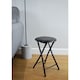 image 7 of Harbour Housewares Padded Folding Stool - Black | Black | Black