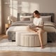 image 7 of Moon upholstered bench with ample storage space, weight capacity 150 kg | Cream | bouclé cream | One Size | 1