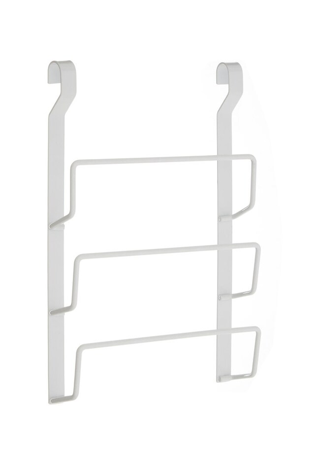 image 1 of Sorello White Iron Hanging Pan Lid Rack | White