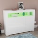 image 6 of Vida Designs Nova 3 Door LED Sideboard Buffet Cabinet Storage, White | White | 1