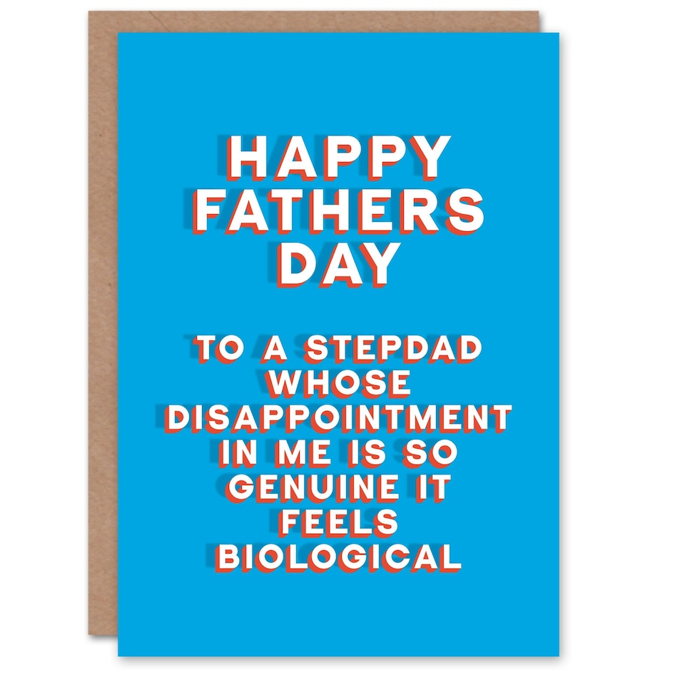 image 1 of Step Disappointment Feels Biological Fun Fathers Day Dad Card